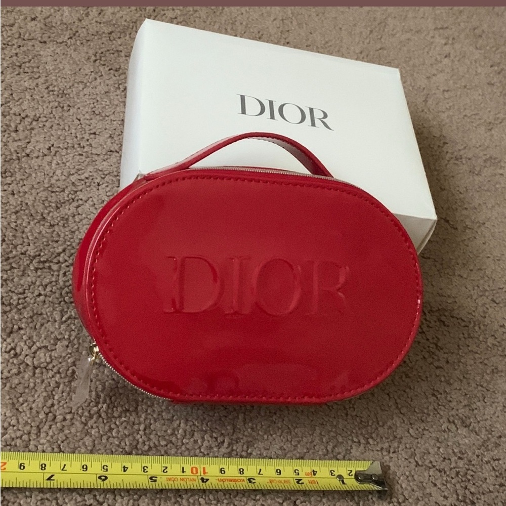 Dior Red Leather Cosmetic Case